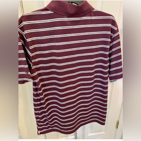 Men’s Grand Slam Performance Maroon Striped Golf Polo Med. - Picture 2 of 3